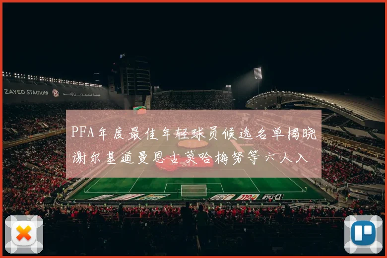 PFA年度最佳年轻球员候选名单揭晓谢尔基道曼恩古莫哈梅努等六人入围